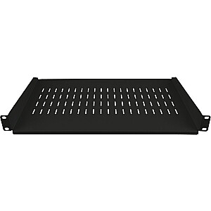 Alantec fiksētā plaukts 19" 1U dziļums 250mm, melns, 2 montāžas punkti