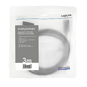 Кабель DisplayPort 1.2 — DVI, 3 м, черный