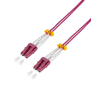 Optiskā šķiedra LogiLink OM4 LC-LC, 0,5 m, violeta