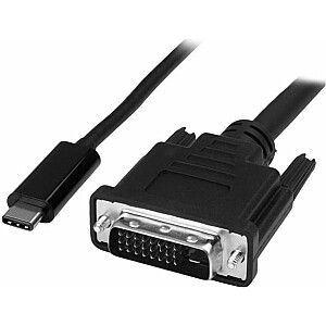 StarTech DVI USB-C USB kabelis, 1 m, melns (CDP2DVIMM1MB)