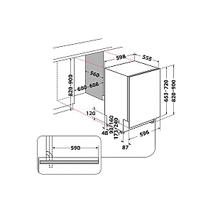 Whirlpool WI 7020 PF Полу-встраиваемая на 14 комплектов посуды E