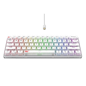 Havit KB903L - spēļu tastatūra (caurspīdīga balta)