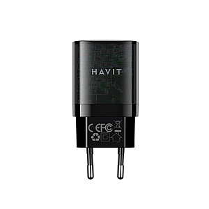 Havit UC303 EU - GaN 30 Вт двойное зарядное устройство для путешествий, черное
