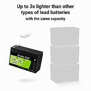 Green Cell LFPGC12V10AH ИБП аккумулятор Литий-железо-фосфат (LiFePO4) 12.8 В 10 Ач
