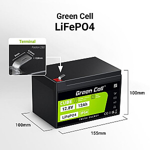 Green Cell LFPGC12V12AH ИБП аккумулятор Литий-железо-фосфат (LiFePO4) 12.8 В 12 Ач