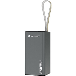 Пауэрбанк Wozinsky K65+ 65W 30000mAh 2x USB-C, 1x USB-A 65W - черный