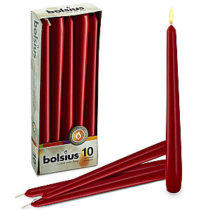 Galda svece Bolsius t.sarkana 10gab. 647143