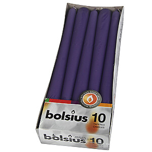 Galda svece Bolsius violeta 10gab. 647144