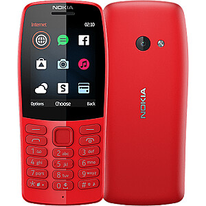 Nokia 210 Red, 2.4 ", TFT, 240 x 320 pixels, 16 MB, Dual SIM, Bluetooth, 3.0, USB version microUSB, Main camera 0.3 MP, 1020 mAh