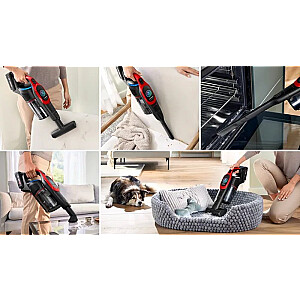 Bosch BCS1041PET rokas putekļsūcējs/elektriskā slotiņa Akumulatora Sausais HEPA Bezmaisu 0.4 L 23.5 W Melns, Sarkans 4 Ah