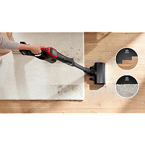 Bosch BCS1041PET rokas putekļsūcējs/elektriskā slotiņa Akumulatora Sausais HEPA Bezmaisu 0.4 L 23.5 W Melns, Sarkans 4 Ah