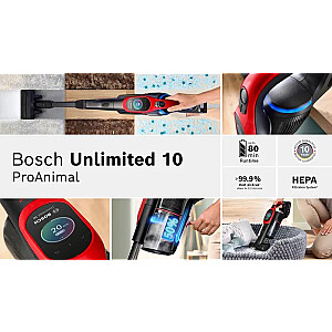 Bosch BCS1041PET rokas putekļsūcējs/elektriskā slotiņa Akumulatora Sausais HEPA Bezmaisu 0.4 L 23.5 W Melns, Sarkans 4 Ah