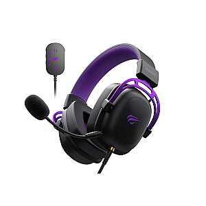 Havit H2002C+U - игровые наушники (черный и фиолетовый)