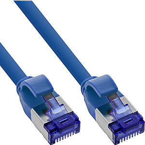 InLine® Pārlikšanas kabelis Slim, Cat.6A, S/FTP, TPE (LSZH) elastīgs, PoE, zils, 0.5m
