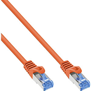 InLine® Pārlikšanas kabelis, Cat.6A, S/FTP, TPE (LSZH), CCA, oranžs, 0.5m
