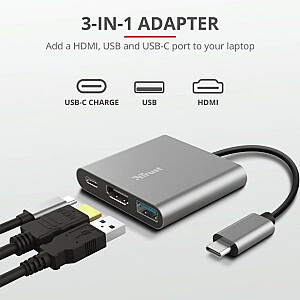 ADAPTER USB-C DALYX 3-IN-1/23772 TRUST