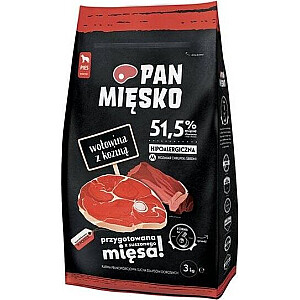 Pan Mięsko sausā barība suņiem liellopa gaļa ar kazas gaļu (pieaugušajiem) kraukšķīga M 3kg