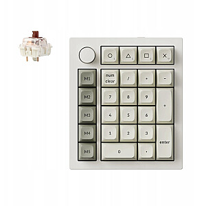 Keychron Q0 Max QMK pielāgotais ciparu panelis pilnībā salikts ar pogu / apvalku balts / Gateron Jupiter brūns