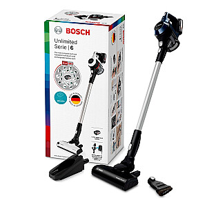Пылесос Bosch Serie 6 BBS611PCK 2-в-1 с аккумулятором, электрическая метла, сухой гигиенический фильтр, без мешка, синий, 2.5 Ач