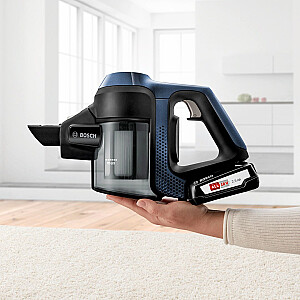 Пылесос Bosch Serie 6 BBS611PCK 2-в-1 с аккумулятором, электрическая метла, сухой гигиенический фильтр, без мешка, синий, 2.5 Ач