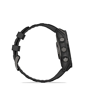 Garmin fēnix® 8 Спортивные Часы – 47мм AMOLED Сапфировый Углеродный Серый DLC Титан с Черным/Галькой Серовым Силиконовым Ремешком