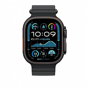 Okeāna melnā siksna pagarinājums 49 mm korpusam - titāna elementi melnā krāsā
