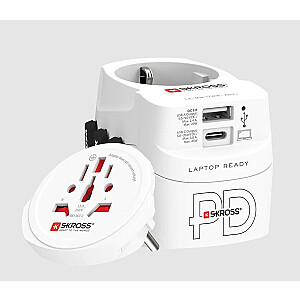 Ceļojuma adapteris: 100250V AC 7A; USB 45W SKROSS 100250V AC 7A; USB 45W SKROSS