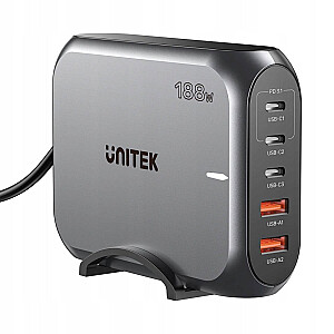 UNITEK СТЕННОЙ ЗАРЯДНОЕ УСТРОЙСТВО 2X USB-A 3X USB-C PD 3.1 188W