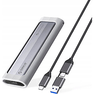 M.2 NVME USB-C uz USB-C/USB-A 10Gbps diska kabata - pelēka