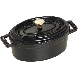 Mini čuguna ovāls katls Staub - 250 ml, melns