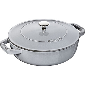 STAUB čuguna sautēšanas panna ar vāku 24 cm, grafīts