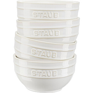 4 Staub apaļo bļodu komplekts - 14 cm, ziloņkaula