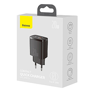 Baseus CCXJ -B01 lādētājs USB - C / 20W / 3A / PD melns