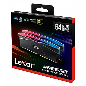 DDR5 ARES RGB atmiņa 64GB(2*32GB)/6400 CL32 melna