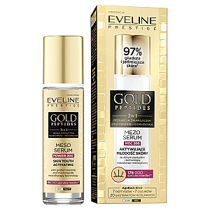 EVELINE Gold Peptides mezo-serums, kas aktivizē ādas jaunību 30ml