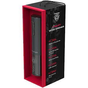 Bolsena, Electric wine opener with Prestigio Logo, aerator , vacuum preserver, Black color