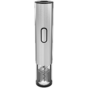 Prestigio Garda, smart wine opener, simple operation with 2 buttons, aerator, vacuum stopper preserver, foil cutter, opens up to 50 bottles wihout recharging, premium design, 500mAh battery, Dimensions D 17mm* H 290mm* W100 mm, silver color.