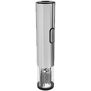 Prestigio Garda, smart wine opener, simple operation with 2 buttons, aerator, vacuum stopper preserver, foil cutter, opens up to 50 bottles wihout recharging, premium design, 500mAh battery, Dimensions D 17mm* H 290mm* W100 mm, silver color.
