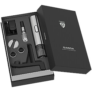 Prestigio Garda, smart wine opener, simple operation with 2 buttons, aerator, vacuum stopper preserver, foil cutter, opens up to 50 bottles wihout recharging, premium design, 500mAh battery, Dimensions D 17mm* H 290mm* W100 mm, silver color.