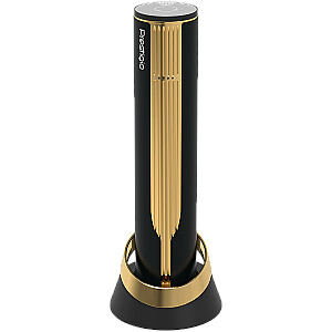 Prestigio Maggiore, smart wine opener, 100% automatic, opens up to 70 bottles without recharging, foil cutter included, premium design, 480mAh battery, Dimensions D 48*H228mm, black + gold color.