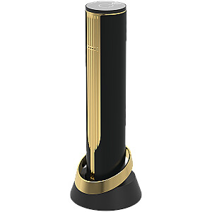 Prestigio Maggiore, smart wine opener, 100% automatic, opens up to 70 bottles without recharging, foil cutter included, premium design, 480mAh battery, Dimensions D 48*H228mm, black + gold color.
