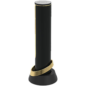 Prestigio Maggiore, smart wine opener, 100% automatic, opens up to 70 bottles without recharging, foil cutter included, premium design, 480mAh battery, Dimensions D 48*H228mm, black + gold color.