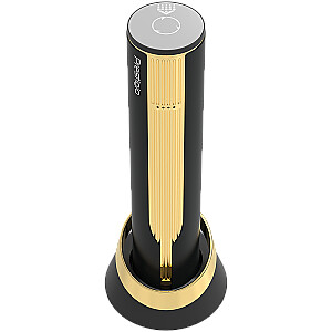 Prestigio Maggiore, smart wine opener, 100% automatic, opens up to 70 bottles without recharging, foil cutter included, premium design, 480mAh battery, Dimensions D 48*H228mm, black + gold color.