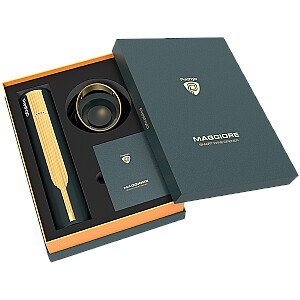 Prestigio Maggiore, smart wine opener, 100% automatic, opens up to 70 bottles without recharging, foil cutter included, premium design, 480mAh battery, Dimensions D 48*H228mm, black + gold color.