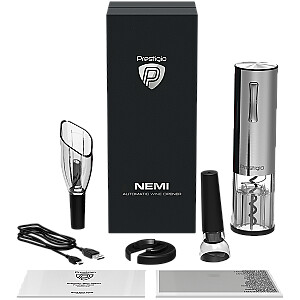 Nemi, Electric wine opener, aerator, vacuum preserver, Silver color