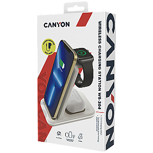 CANYON wireless charger WS-304 15W 3in1 Cosmic Latte