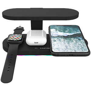 CANYON wireless charger WS-501 15W 5in1 UV Black