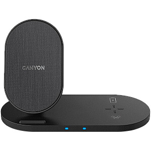 Беспроводное зарядное устройство CANYON WS-202 10W 2в1 Черное
