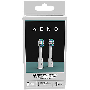 AENO Replacement toothbrush heads, White, Dupont bristles, 2pcs in set (for ADB0007/ADB0008)