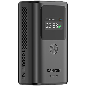 CANYON power bank OnPower 130 TFT 10000 mAh PD30W Dark Grey